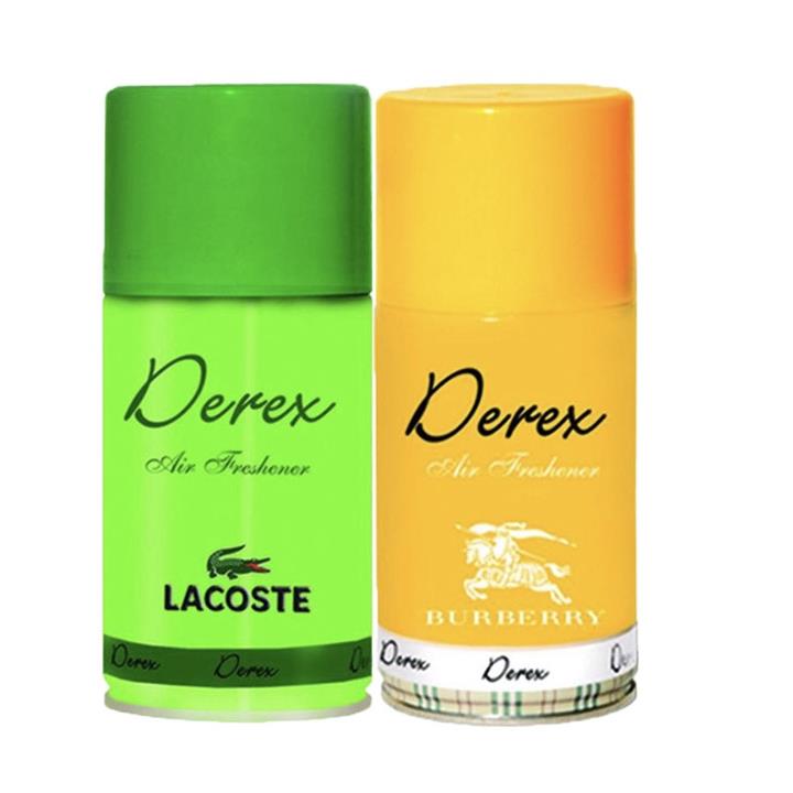 اسپری خوشبو کننده هوا دریکس مدل burberry و lacoste حجم 260 میلی لیتر مجموعه 2 عددی